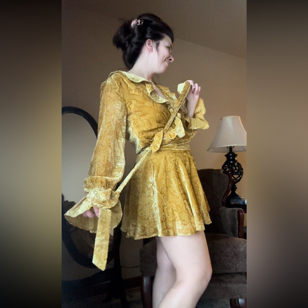 Anthropologie Velvet Mini Dress
